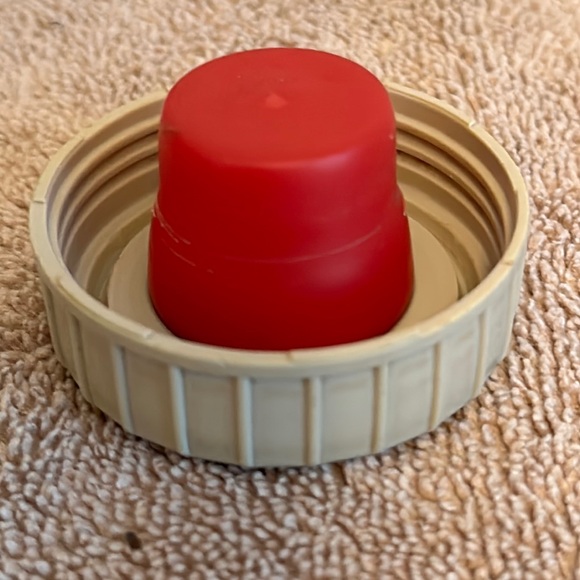 Vintage Thermos Pea Green/Cream Insulated Glass Insulated Travel Bottle - Picture 10 of 13